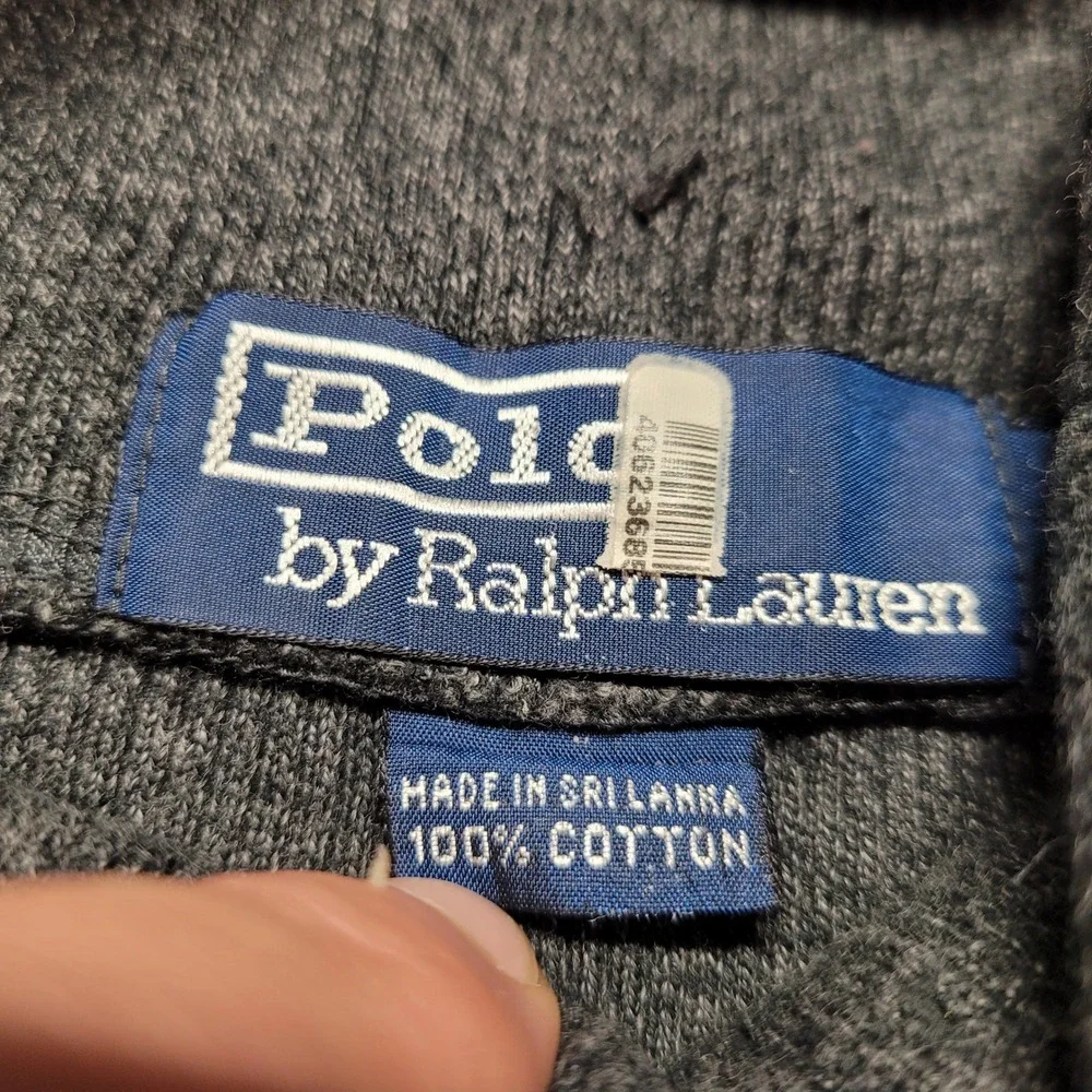 Polo Ralph Lauren Turtleneck Shirt Mens XL Gray Ribbed Cotton Long Sleeve